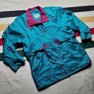 Vintage 80s Current Seen Teal Pink Jacket